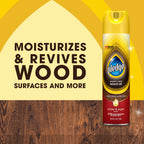 Pledge Moisturizing Wood Oil, Furniture Reviving & Protecting Conditioner and Dusting Spray, Revitalizes Wood, Sealed Leather & Laminate, Made with Mineral Oils - Amber & Argan Scent, 9.7oz, Pack of 3