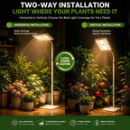 25W LED Grow Lights for Indoor Plants with Stand for Floor and Tabletop