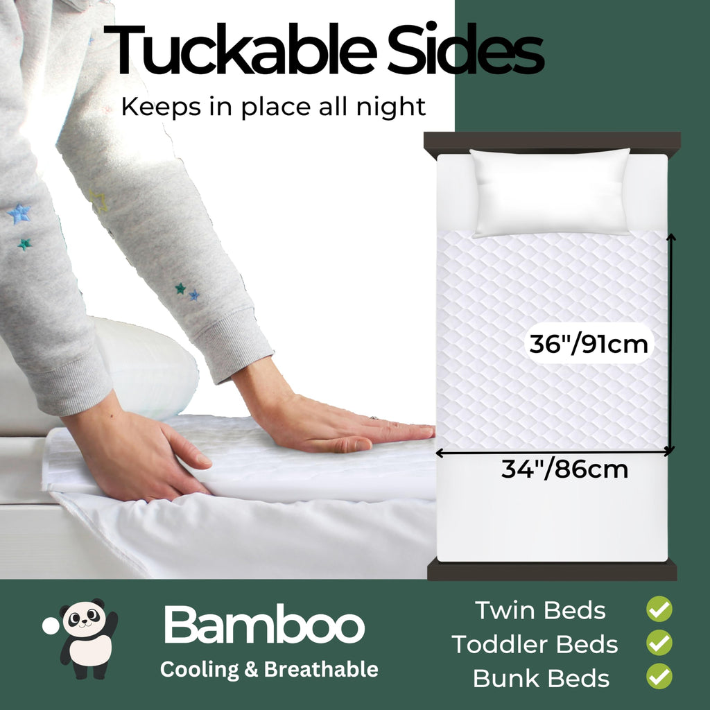 Hygge Sheets®️ Organic Washable Incontinence Bed Pads with Tucks - 100% Waterproof Reusable Mattress Protector Underpads - Rayon derived from Bamboo - Twin