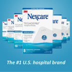 Nexcare Tegaderm Transparent Dressing, Clear Film Lets You See Wounds Heal, Waterproof Dressing Holds Fast for 7 Days - 10 Dressings, 2-Pack