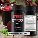 Steel Promax - Extra Strength - Our Best Stamina & Blood Flow Pills For Men - Nitric Oxide Booster Steel Power Supplement - Mens Circulation Support Blood Flow Pills - Max Steelpower Male Supplement
