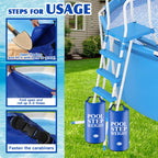 2Pcs Blue Pool Step Weights, 50LB PVC Waterproof Swimming Pool Ladder Weights Sand Bags Foldable Pool Stair Weights for In Ground and Above Ground Pools