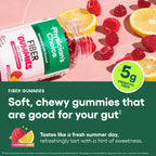 Physician’s Choice Fiber Gummies for Digestive Health & Regularity - Raspberry Lemon Flavor - No Sugar Added & Vegan - Natural Chicory Root Prebiotic Fiber - Daily Gummy for Adults, Women & Men - 60CT