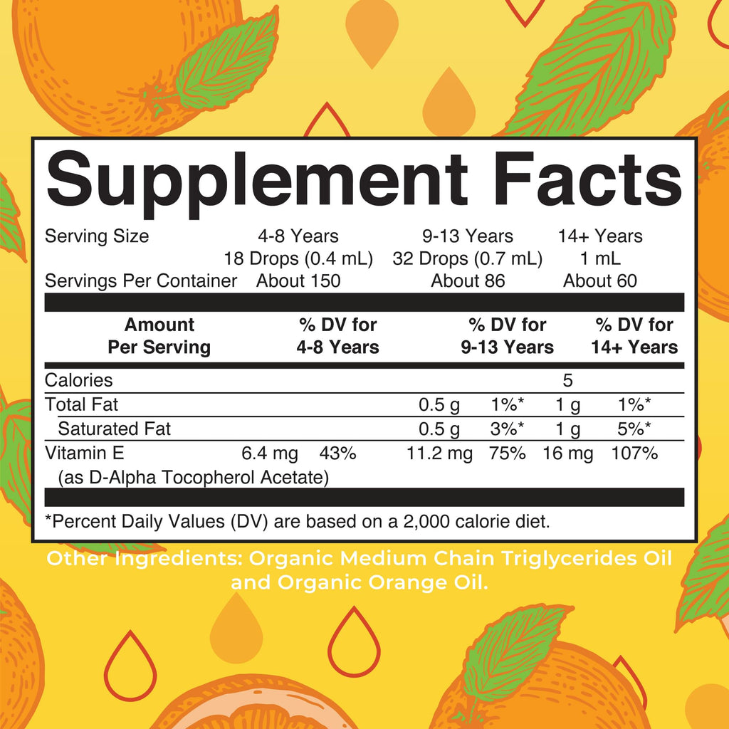 MaryRuth Organics USDA Vitamin E Liquid Drops 2 Month Supply | Bone and Joint Health | Cognitive Health for Adults and Kids | Sugar Free, Vegan, Non-GMO, Gluten Free | 2 Ounces