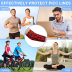 Cuffbow 12 Pcs PICC Line Reusable Sleeve Cover for Adults Upper Arm Breathable Cover Nursing Sleeve Protector Supplies(Stylish)