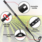 HANGMAICOME Garden Hoe Weeder Removal - Heavy Duty Weed Hoes for Gardening,55" Stand Up Long Handle, Sharp Hollow Blade,Push Pull Hand Weeding Tool for Garden Bed, Yard,Lawn Landscaping