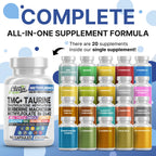 Clean Nutra TMG Supplements 1000mg | Methylated Multivitamin for Women Men | Taurine B6 Vitamins B12 D3 K2 Trimethylglycine Magnesium Methylfolate Milk Thistle NAC COQ10 B Supplement Complex Capsules