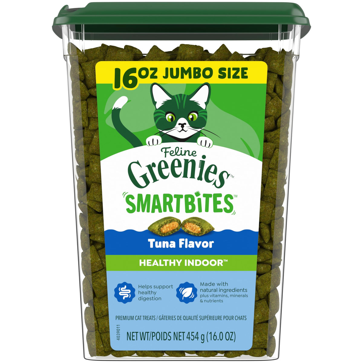 Greenies Feline Smartbites Healthy Indoor Cat Treats, Tuna, 16 oz