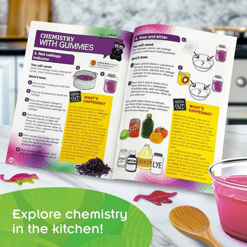 Thames & Kosmos Dinosaur Gummy Candy Lab, Tasty Labs STEM Experiment Kit, Make Your Own Dinosaur-Shaped Gummies, Explore Chemistry in Cooking, Safe to Eat, Ages 6+, Made in USA