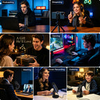 ZealSound Podcast Microphone for PC, Noise Cancellation USB Mic with Gain, Volume Adjustment & Mute Button, Monitoring & Echo, for YouTube, TikTok, Podcasting, Streaming, iPhone, iPad, Android, Mac