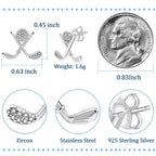 SmileBelle Sterling Silver Golf Earrings for Women Golfer Gifts Accessories