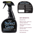 HOPE'S Perfect Glass Cleaner Spray, Streak-Free, Ammonia-Free Window, Mirror, Screen, Tinted Glass, and Shower Door Cleaner, Indoor and Outdoor Glass Surfaces, 32 Fl Oz, Pack of 2