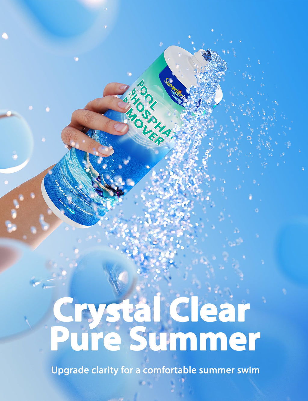 SUMMERBUDDY Pool Phosphate Remover,Advanced Phosphate Removal Pool Formula-Perfect for Swimming Pool Treatment to Make Your Pool Phosphate Free