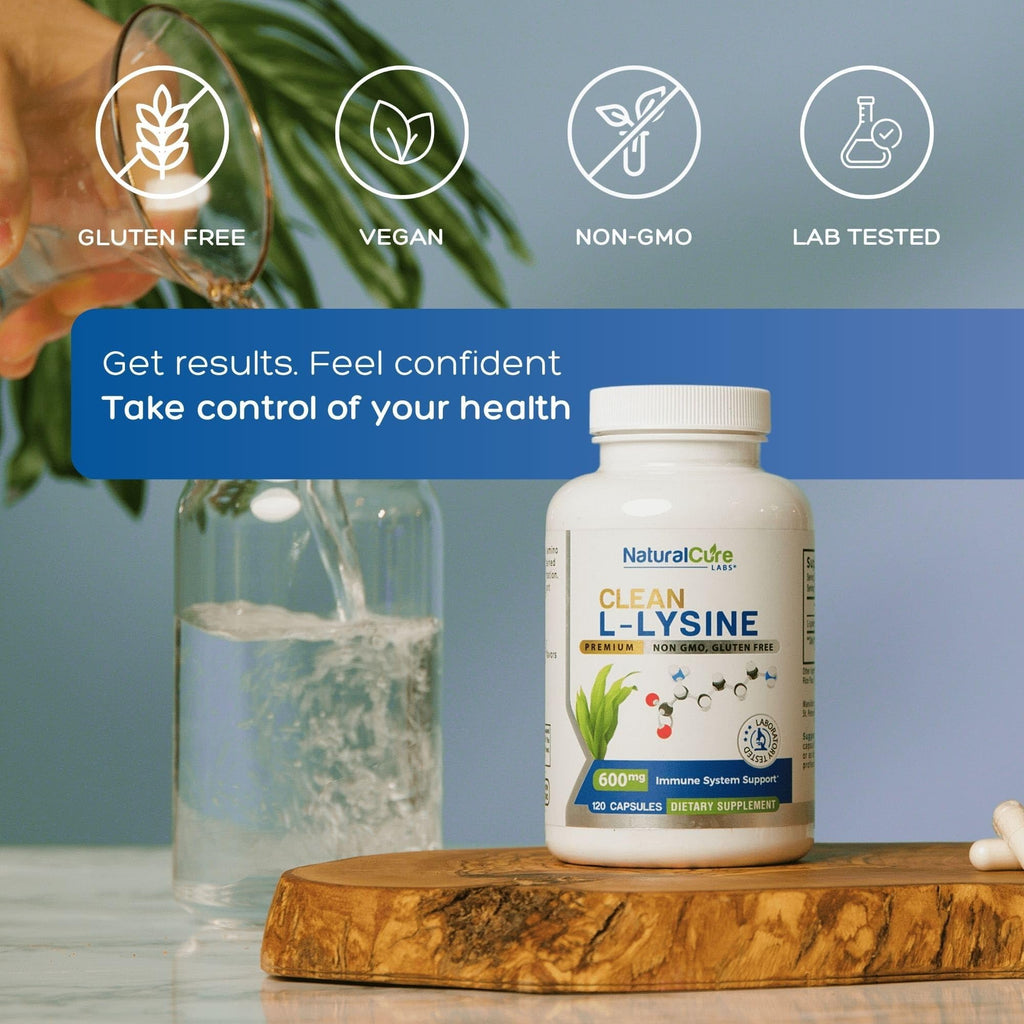 Palmara Health Clean L-Lysine 600mg, 120 Capsules | Vegan, Non-GMO, & Gluten Free