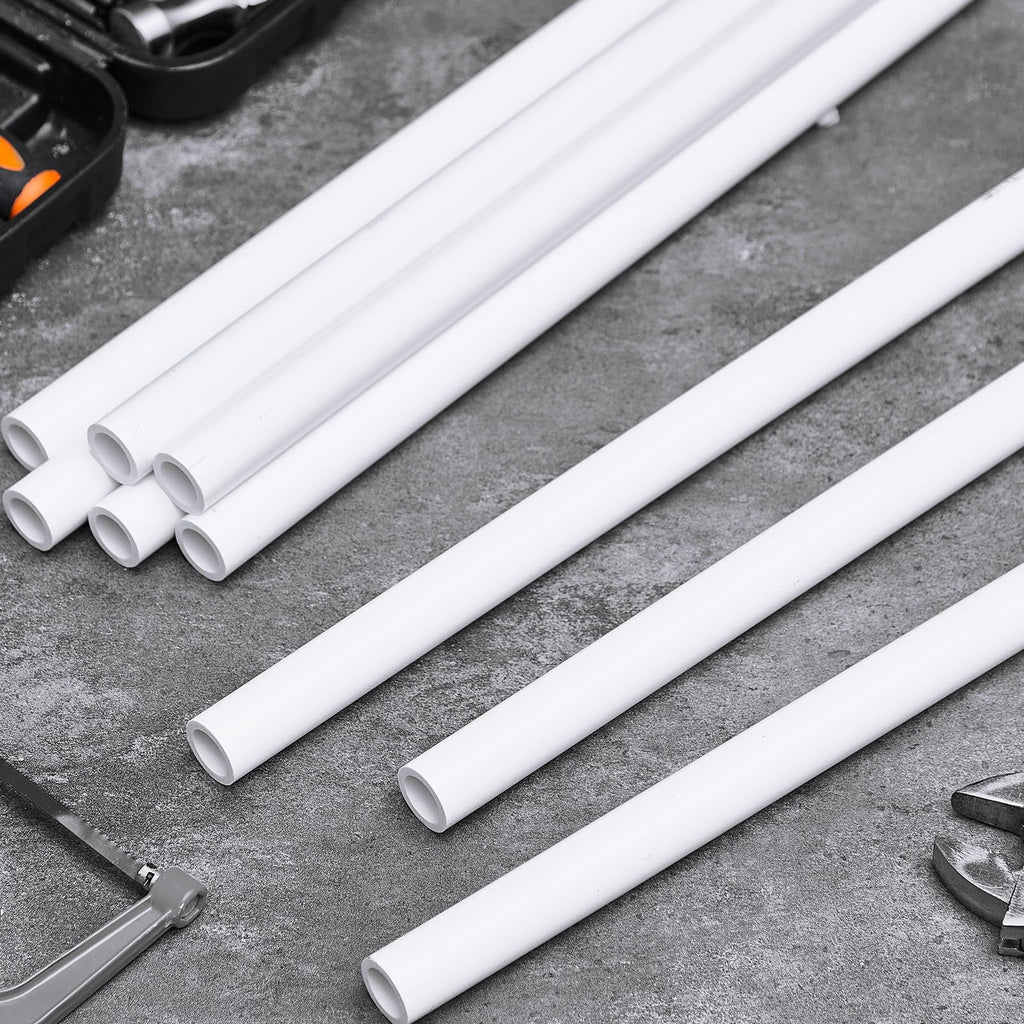 6 Pcs 1-1/2 Inch PVC Pipe 17" Long White Sch40 Industrial PVC Pipes, Greenhouse, Garden, Workshop, Farm, Furniture Grade for Home