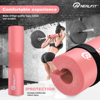 NEALFIT Barbell Pad Squat Pad for Squats���Squat Bar Pad���Great for Weightlifting,Lunges and Hip Thrusts���Foam Sponge Pad���Fit Standard and Olympic Bars Perfectly (Light Pink)