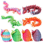 SHUWND 3D Printed Dragon Eggs with Dragons Inside – 4PCS Mini Articulated Baby Dragon Toys, Mystery Fidget Egg Set for Kids & Adults, Fantasy Desk Decor & Collectible Gifts