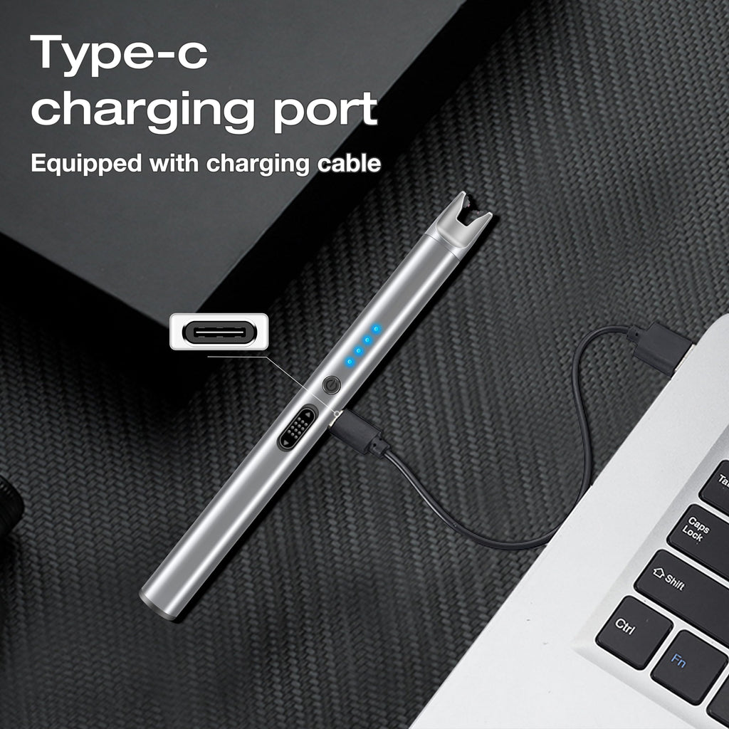 Luxgaze 8 Pack Electric Candle Lighter Rechargeable USB Lighters Flameless Windproof Plasma Arc Lighters with Safety Lock Long Lighter for Candle BBQ Camping Birthday Party