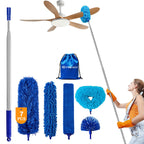 Dusters for Cleaning, Duster with Extension Pole 7 in 1 Kit, Ceiling Fan Cleaner Duster Cobweb Duster, Long Dusters for High Ceilings, Microfiber Dusters for Ceiling Fan, Blinds and Furniture