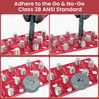 JoblikeBrez Thread Checker, Rustproof Nut and Bolt Thread Checker, Wall-Mountable Bolt Size Finder Tool, 30 SAE & 30 Metric Thread Gauge, Bolt and Nut Sizer for Quick Measurement
