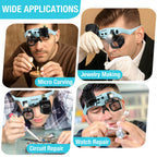 COYLAPY Magnifying Glasses for Close Work, Jewelers Magnifying Glass with Light & 5 Interchangeable Lens Pairs(2X 4X 6X 10x 13x), Headband Loupe Magnifier for Watch Repair,Crafts (Blue)