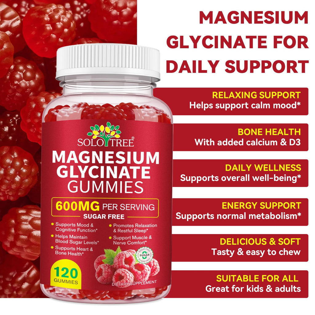WOJBALMN Magnesium Glycinate Gummies,240 Count Magnesium Complex Supplement |Sleep, Calm & Relaxation Support|High Absorption MagnesiumGummies for Women, Men & Family|Gluten-Free