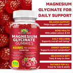 WOJBALMN Magnesium Glycinate Gummies,240 Count Magnesium Complex Supplement |Sleep, Calm & Relaxation Support|High Absorption MagnesiumGummies for Women, Men & Family|Gluten-Free