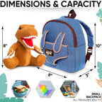 Naturally KIDS Toddler Backpack w. Plush Dinosaur Toy, Kids Gift 2 3 4 5