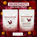 ClarityMD Astaxanthin 12mg Antioxidants Supplement – Natural Microalgae Source – Lipid-Based Softgel for Enhanced Absorption – Cognitive, Vision & Joint Support – 30 Softgels (Pack of 3)