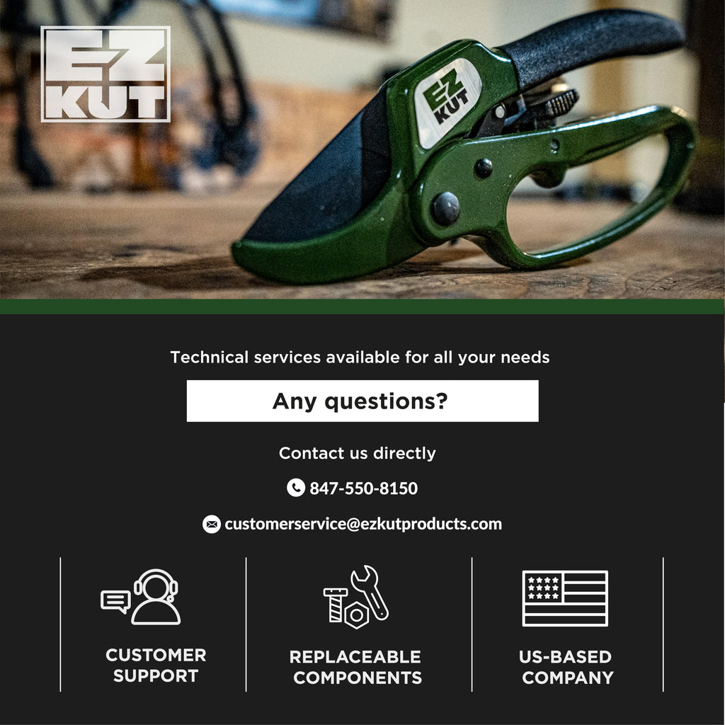 EZ Kut Heavy Duty Pruning Shears Green - with Ratcheting Action Great Garden Hand Tool Clippers Gardening pruners arthritis tools Ratcheting Anvil Hand Pruner Pruning Shears Heavy Duty Since 1988