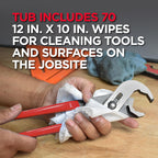 Oatey Hercules 12 in. x 10 in. Multi-Purpose Jobsite Wipes, Dispenser Tub of 70 Towels 45333-1 Each