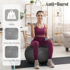 Fitvids Anti-Burst Slip Resistant Exercise Ball with Quick Pump, 2,000-Pound Capacity, Gray, 30-inch, XL