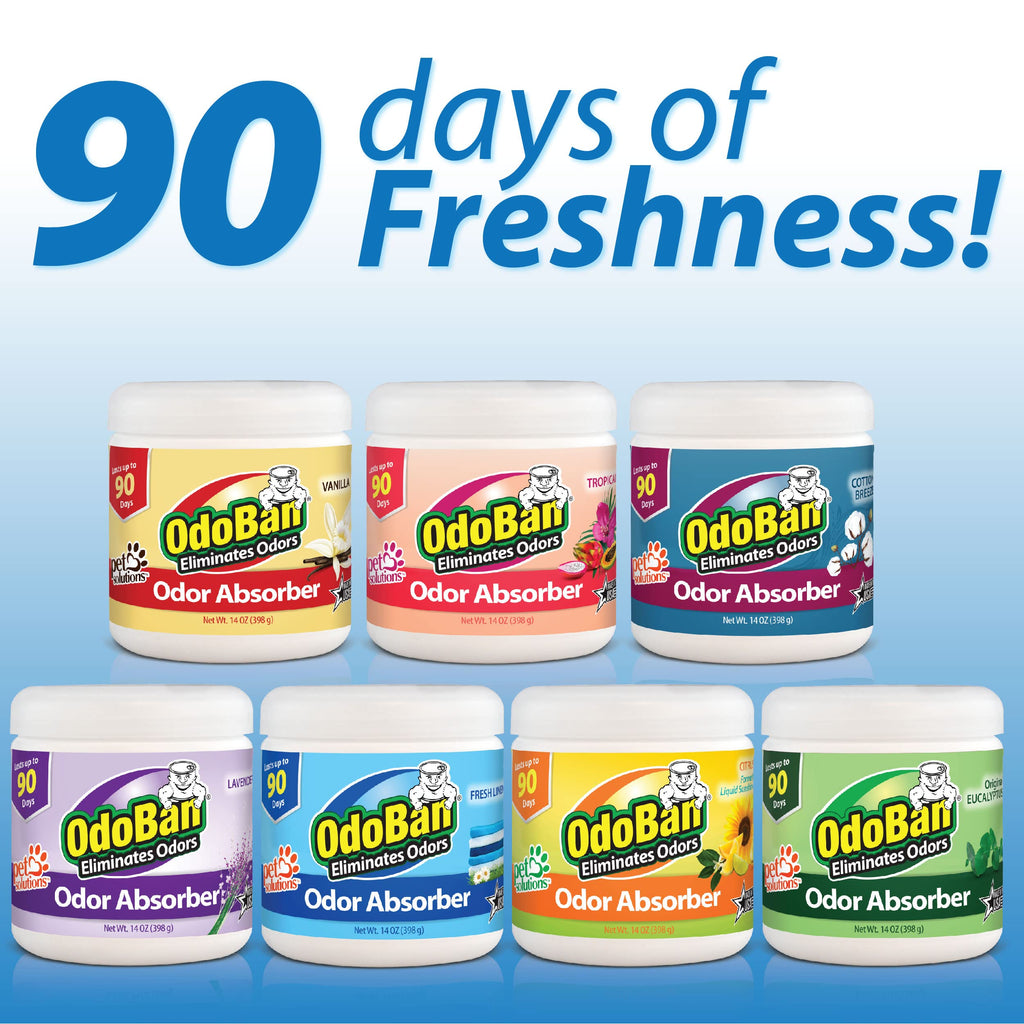 OdoBan Solid Odor Absorber Eliminator for Home and Small Spaces, Fresh Linen Scent, 14 Ounces Each, 9-Pack