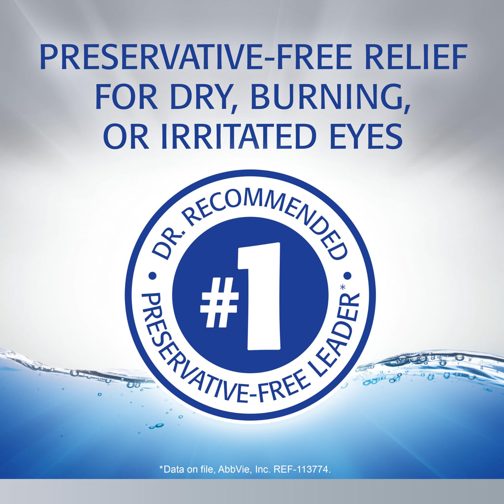 REFRESH OPTIVE ADVANCED PF Lubricant Eye Drops Preservative-Free Artificial Tears, 0.01 fl oz (0.4 mL), 30 Single-Use Containers