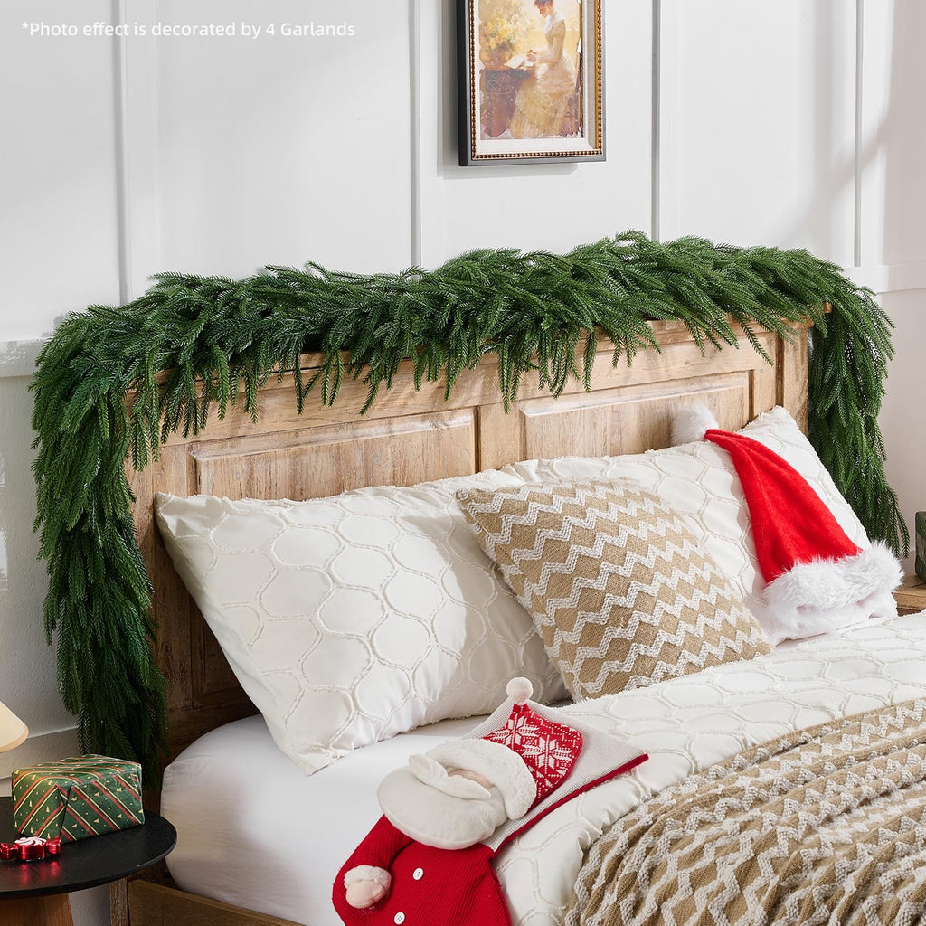 CLEANGOR 2Pcs 6FT Norfolk Pine Garlands for Christmas Decorations Indoor