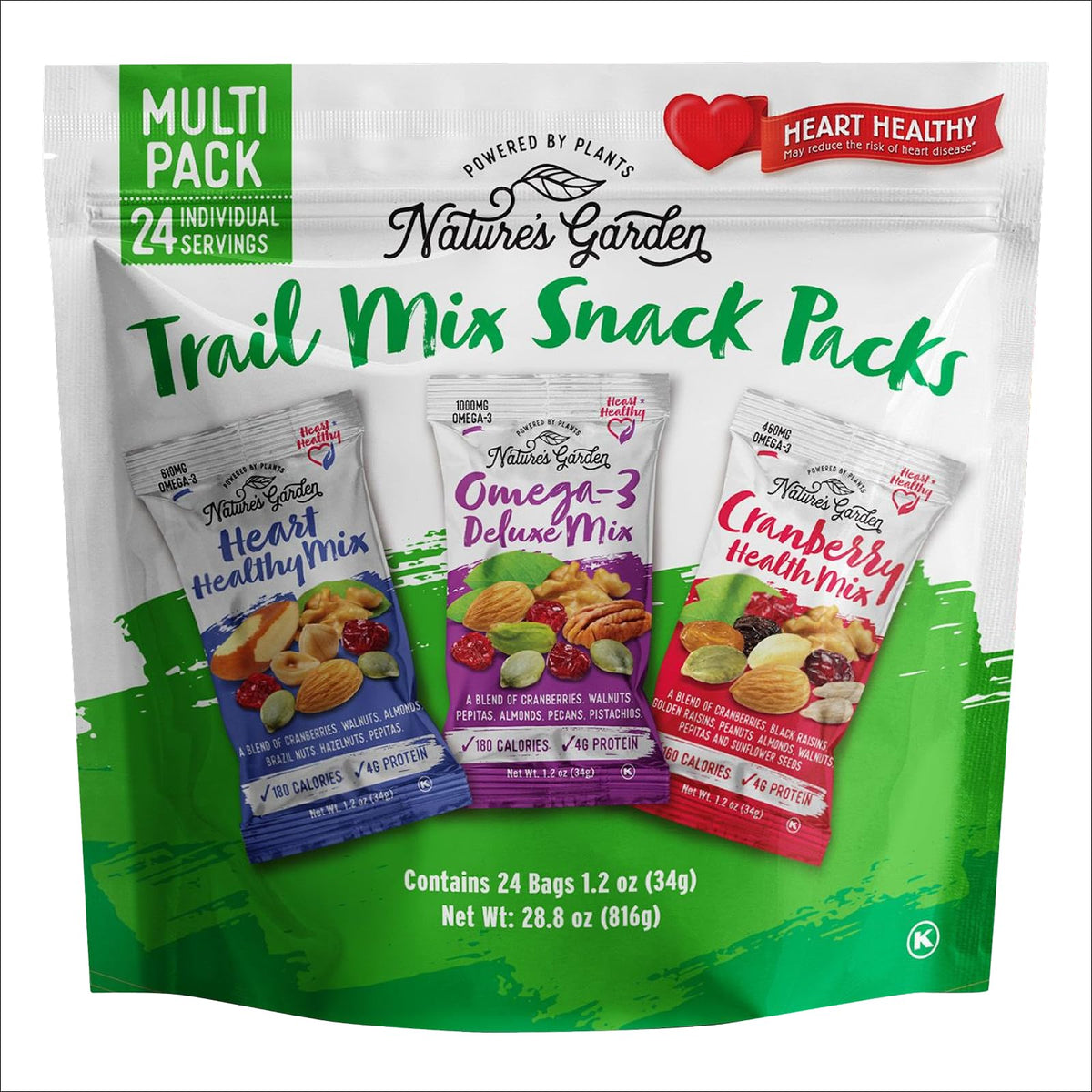 Nature's Garden Trail Mix Snack Pack 28.8oz (24x1.2oz), Individual Servings