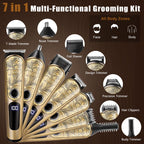 Ufree Beard Trimmer Men, Waterproof Electric Razor Nose, Body, Face and Mustache, Cordless Hair Clippers Shavers Grooming Kit, Gifts for Husband Father