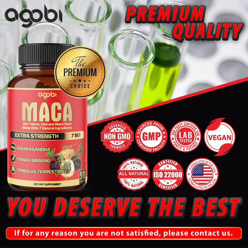 Maca Root Capsules - Supports Natural Health - Energy - Performance & Mood Supplement - Enhanced Blood Flow 3-Month Supply