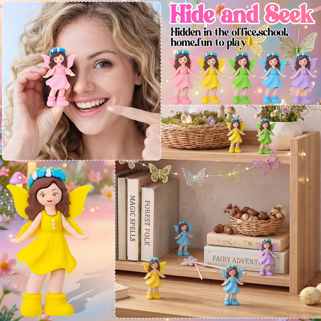 Chunful 50 Pcs Mini Fairy Figurines Bulk Miniatures Garden Party,Classic