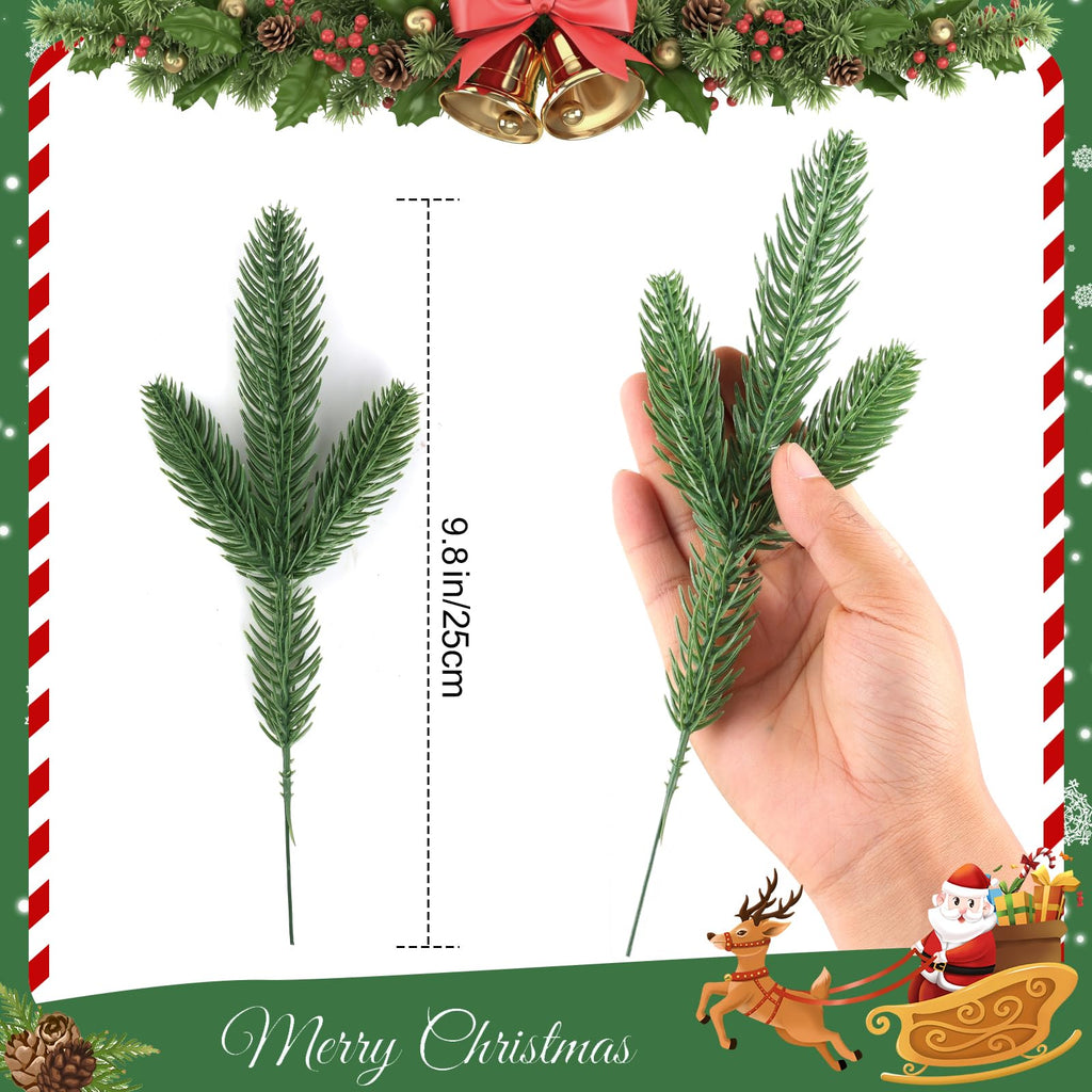 Hananona Artificial Pine Branches, 50 Pcs Christmas Greenery Stems