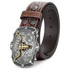 BELTROAD Western Leather Buckle Belt for Men Women Cowgirl Cowboy Belt Gift