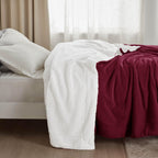 Bedsure GentleSoft Sherpa Fleece Throw Blanket for Couch, Non-Heated, Thick and Warm Throw for Girls and Women, Soft Fuzzy Plush Blanket for Winter, Red, 50x60 Inches