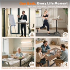 NIUTN Overbed Bedside Table with Wheels, Adjustable Hospital Over Bed Table, Rolling Laptop Table, Medical Bed Side Table