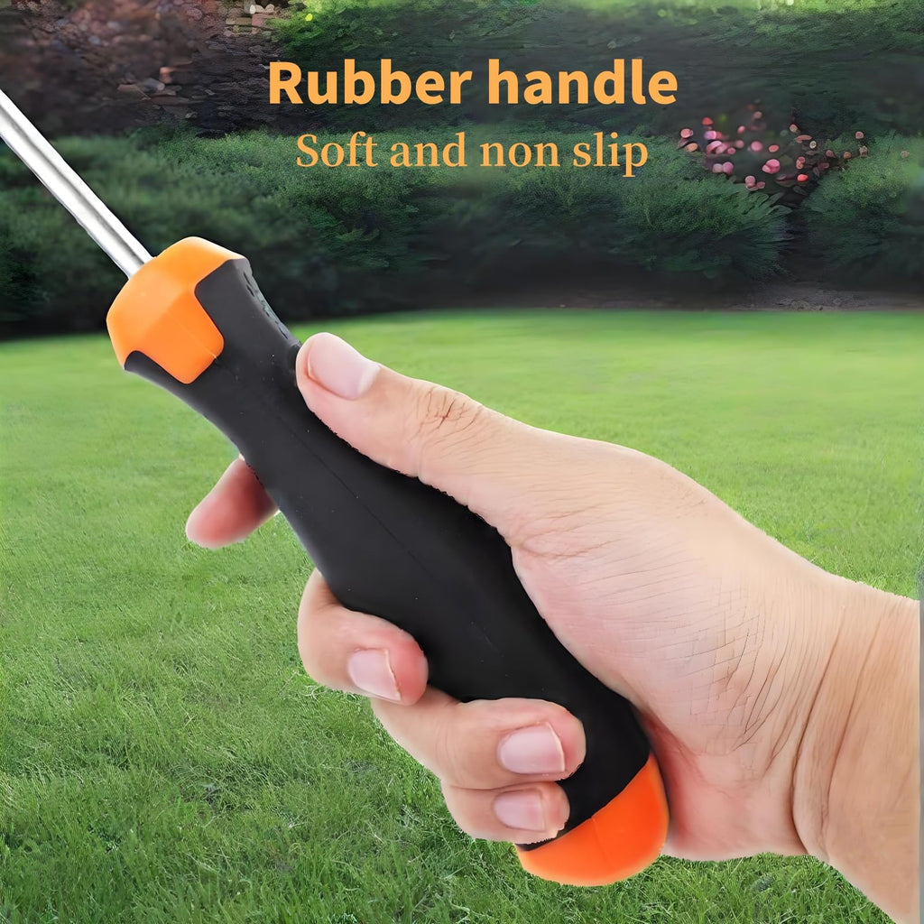 ANGKMA Weed Puller Tool， New Garden Weeder Tool Stainless Steel Hand Weeder Tool,4 Teethes Dual Purpose Weed Remover Tool Weeding Tools for Gardening(2PCS)