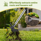 2 in 1 Crack Weeder and Weed Puller with 57" Long Handle for Outdoor Use