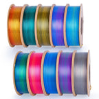 3Dgenius Silk Rainbow PLA Filament 1.75mm Silk PLA 3D Printer Filament Shiny Fast Color Changing Gradient Filament 3D Printing Filament Fit Most FDM Printers, 1kg Spool(2.2lbs), Yellow Series