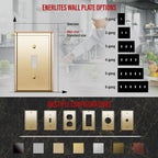 ENERLITES Toggle Light Switch Metal Wall Plate, Stainless Steel Switch Cover, Corrosion Resistant, Mid-Size 1-Gang 4.88" x 3.11", Stainless Steel 201, 7711M-PB, Polished Brass