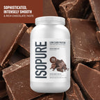 Isopure Low Carb 100% Pure Whey Isolate Dutch Chocolate Protein Powder 3 Lbs + 1 Bottle of Clear Protein Water with Electrolytes, 15g Whey Protein Isolate, Zero Sugar, Mixed Berry, 20 fl oz Bottle