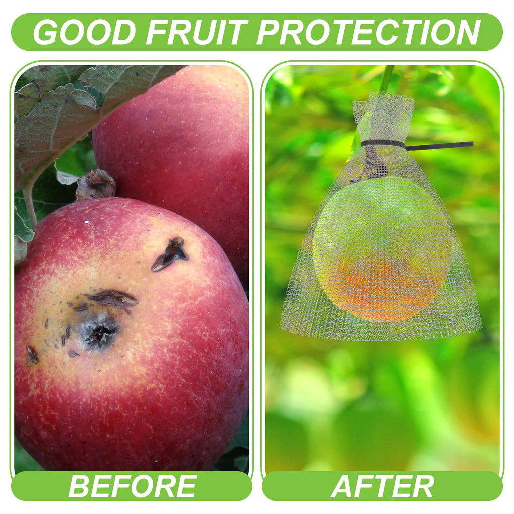 25 Pcs Fruit Protection Wire Mesh Bags 6 x 8 Inch Fruit Bags with Clips and Ties for Fruit Trees Netting Cover Bags Mesh Fruit Protectors for Vegetables Tomato Apple Mango Berry Roots Pl