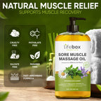 Arnica Sore Muscle Massage Oil – 100% Pure & Natural - Massage Therapy for Muscles & Joints – Body Oil Infused with Arnica Extract, Lavender, Peppermint & Chamomile Oils – 8 FL OZ